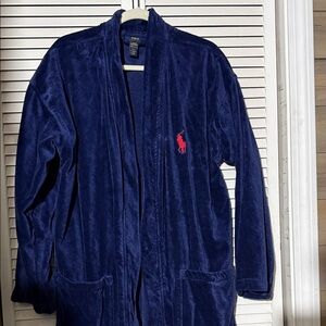 Polo by Ralph Lauren Blue Robe with Red Logo